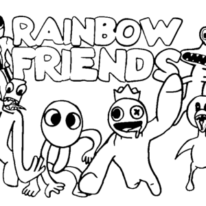 Yellow Rainbow Friends Coloring Pages Printable for Free Download